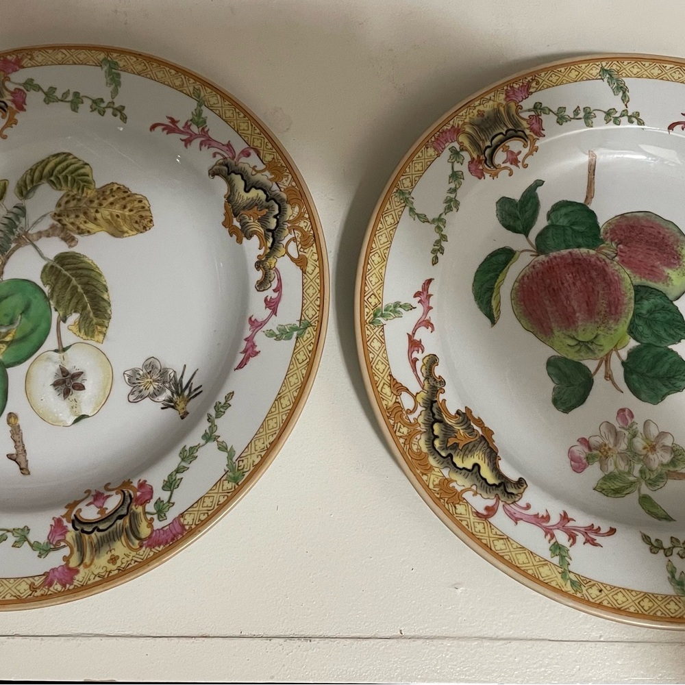 Mark Roberts Porcelain Plates with Fruit Motif
